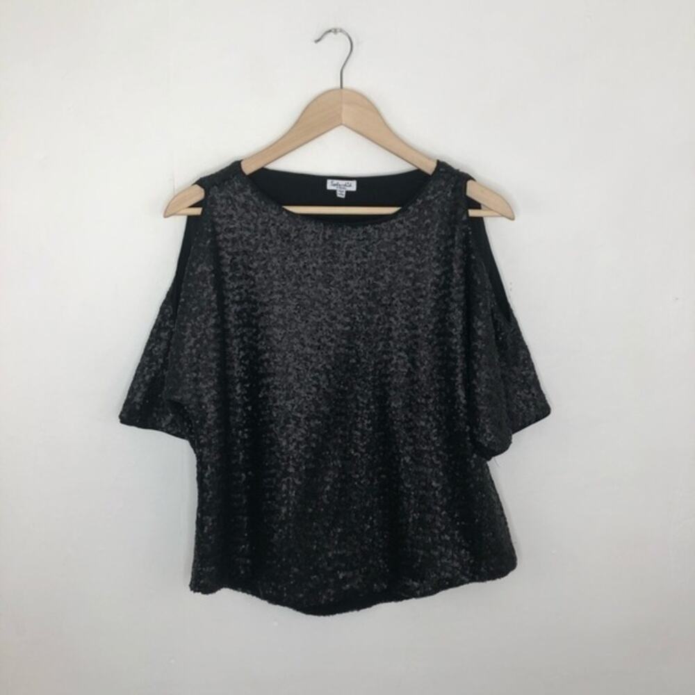 Splendid Sequin Cold Shoulder Top - Picture 2 of 11